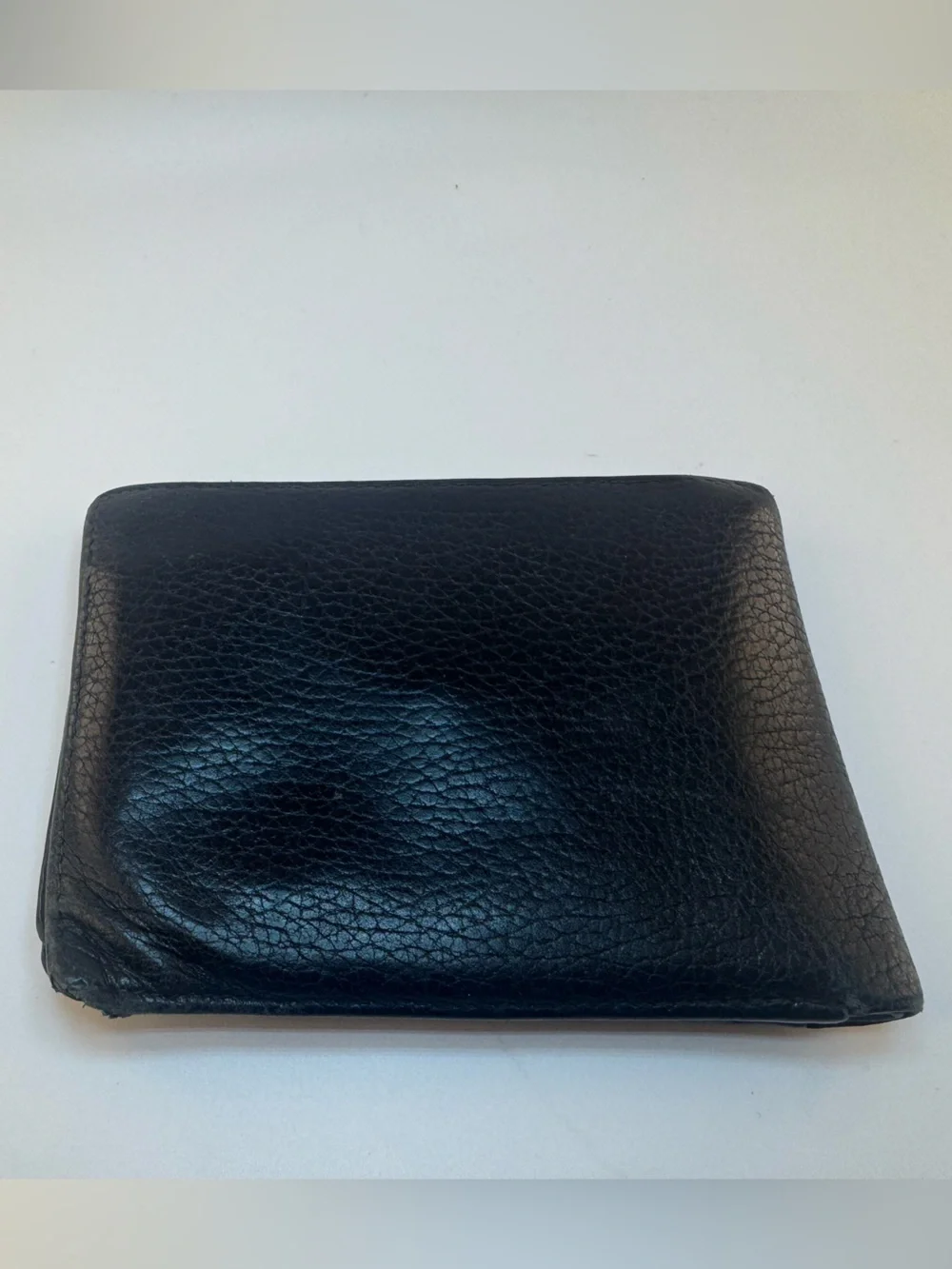 Bally Bifold Black Leather Wallet Coin Pocket Black Pebbled Leather AUTHENTIC
